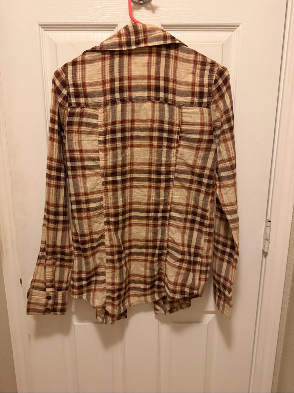 Rubbish Women's Plaid Button-Down Shirt in Brown and Cream - Picture 3 of 3